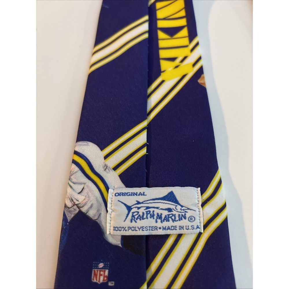 Vintage Ralph Marlin Minnesota Vikings Football Mens Necktie USA - Picture 7 of 9